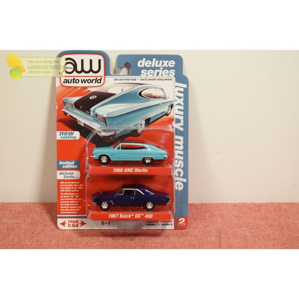 Auto World Deluxe Series 2 Pack 1966 AMC Marlin 1967 Buick GS 400